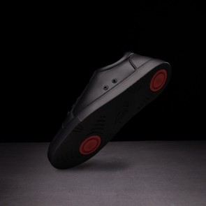 Fuego lage volledig zwarte danssneakers spinpoint rood