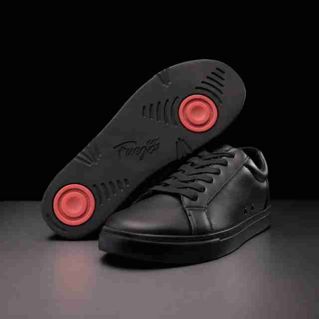 Fuego Lage Zwarte Danssneakers met Spinpoint en Zwarte Zool