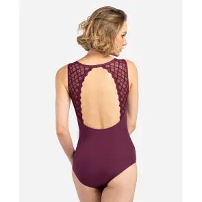 Lulli Dames Balletpakje V-hals van Kant Cantarella wine