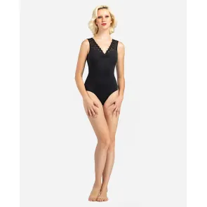 Lulli LUF695 Dames Balletpakje Kant Cantarella zwart