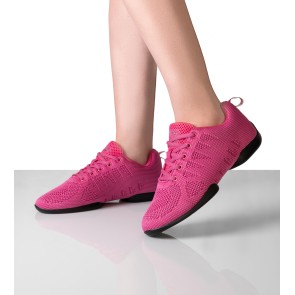 Suny-165-roze comfortabele Fuchsia-Dames-Danssneakers-met-Splitzool