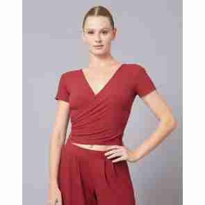 Temps Danse Robyn dames Ribbed Wrap Top