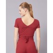Temps Danse Robyn dames Ribbed Wrap Top