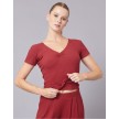 Temps Danse Robyn dames Ribbed Wrap Top