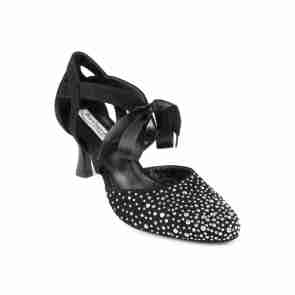Portdance PD ALICE Black Nubuck & Crystals Social Dansschoenen