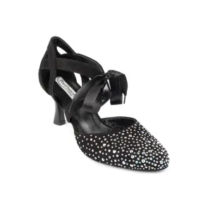 Portdance PD ALICE Black Nubuck & Crystals Social Dansschoenen