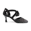 Portdance zwarte latin dansschoenen met strass glitter steentjes
