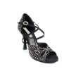 Portdance PD CLARA Black Nubuck & Crystals Social Dansschoenen