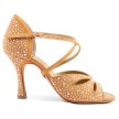 Portdance PD CLARA Brons Nubuck & Crystals Social Dansschoenen
