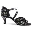 Portdance PD CLARA Black Nubuck & Crystals Social Dansschoenen
