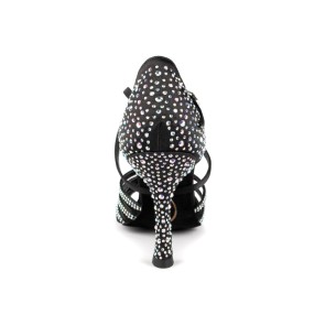 Portdance PD LEONOR Black Satin & Crystals Social Dansschoenen