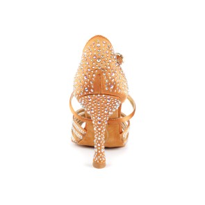 Portdance PD LEONOR Bronze Satin & Crystals Social Dansschoenen