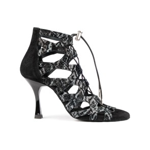Portdance PD804 Dansschoenen Zwart-Grijs Slangenprint