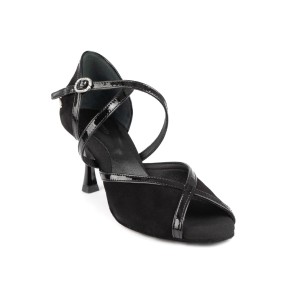 Portdance PD500 PREMIUM Dames Dansschoenen Zwart Nubuck Lakleer