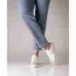 Suny Anna Kern 7020 Suede Wit-Beige Danssneakers met veters