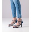 Nueva Epoca Adriana Blauwe latin Dansschoenen voor Dames met 7cm hak