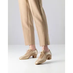 Anna Kern Brienne Goud Dames dansschoenen met een brede stapvlak