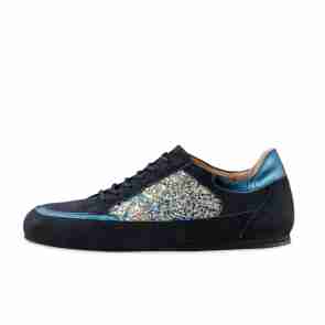 Werner Kern Carol Danssneakers voor Dames - Blauw met Zilveren glitter elementen