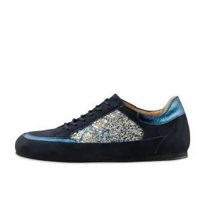 Werner Kern Carol Danssneakers voor Dames - Blauw met Zilveren glitter elementen