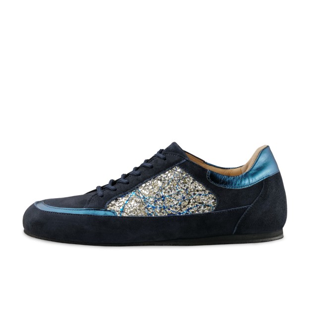 Carol Danssneakers voor Dames - Blauw met Zilveren glitter elementen