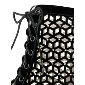 Anna Kern Elaine Dames Dansschoenen van zwarte suede en glinsterende steentjes