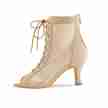 Anna Kern Melisande Beige Dames oefen Dans Enkellaarsjes met 6cm hak