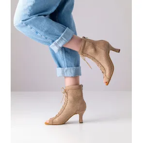 Anna Kern Melisande Beige Dames oefen Dans Enkellaarsjes met een rits