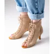 Anna Kern Melisande Beige Dames oefen Dans Enkellaarsjes met gaas