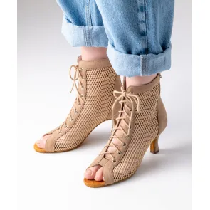 Anna Kern Melisande Beige Dames oefen Dans Enkellaarsjes met gaas