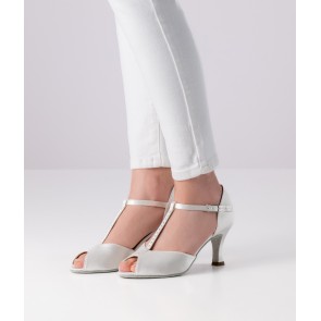 Werner Kern Mona Wit Satijn dames Dansschoenen met een gescheiden zool