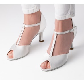Werner-Kern-Mona-Wit-Satijn-dames-Dansschoenen met een open neus