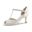 Werner Kern Mona Wit Satijn dames Bruidsschoenen met Lederen zool
