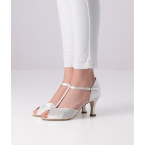 Werner Kern Mona Wit Satijn dames comfortabele Bruidsschoenen