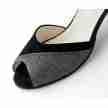 Werner Kern Steph dames Zwart-Zilver Dansschoenen met kruisbandjes en een open neus