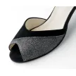 Werner Kern Steph dames Zwart-Zilver Dansschoenen met kruisbandjes en een open neus