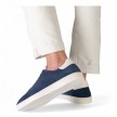 Blauwe heren danssneakers van suede volledige zool Suny 7405