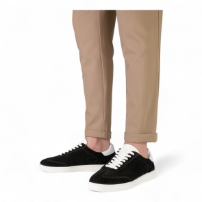 Suny 7415 Suede zwarte Danssneakers heren met spinpoints