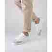 Suny-7420-Suede-Wit-Beige-Danssneakers-met-Volledig-Zool heren met veters