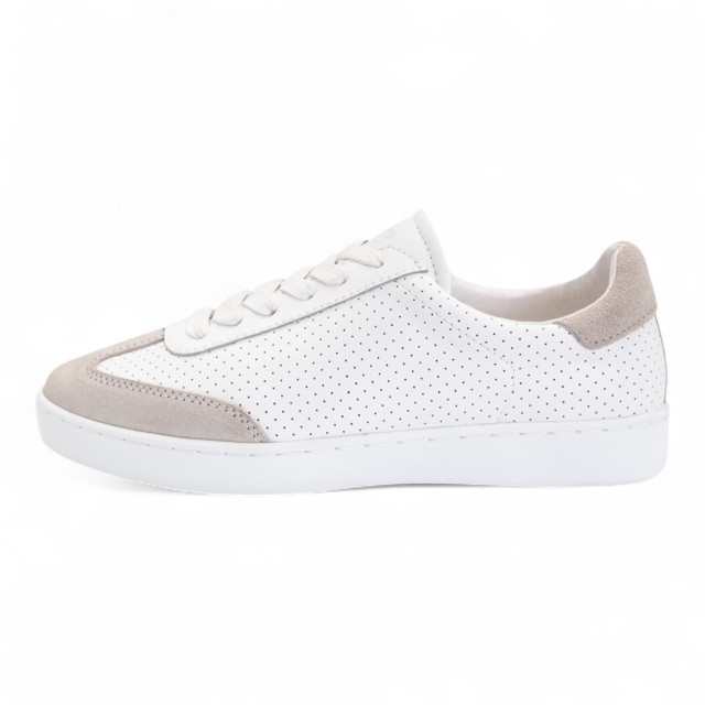 Suny Anna Kern 7420 Suede Wit-Beige Danssneakers met Volledig Zool