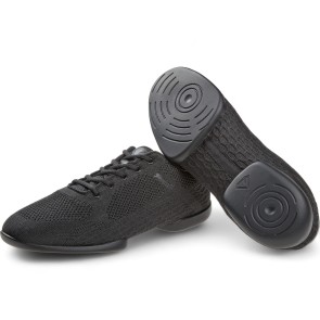 Diamant Zwarte Uniseks Mesh Danssneakers 213-503-111 TUNE met splitzool en draaipunten