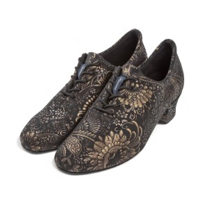 Diamant Dames suede Trainingsschoenen met Rococo print 199-034-623 met een elegante rococo print
