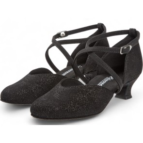 Diamant Dames Ballroom Zilver Reflex Dansschoenen 170-013-550 met kruisbandjes