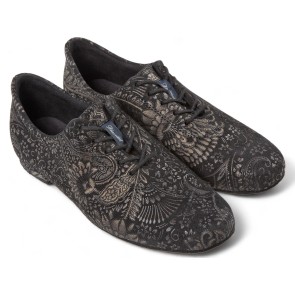 Diamant Dames suede Trainingsschoenen met Rococo print 199-005-623 met een elegante rococo print