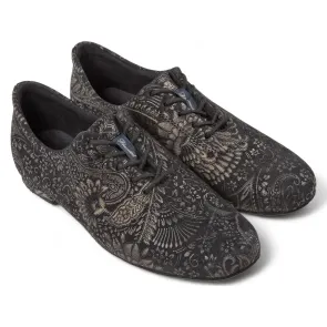 Diamant Dames suede Trainingsschoenen met Rococo print 199-005-623 met een elegante rococo print