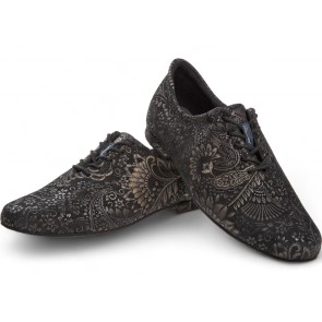 Diamant Dames suede Trainingsschoenen met Rococo print 199-005-623 met veters