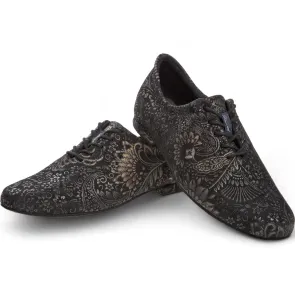 Diamant Dames suede Trainingsschoenen met Rococo print 199-005-623 met veters