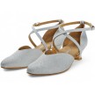 Diamant-Dames-Ballroom-Zilver-Brocade-Dansschoenen-170-013-002-met-kruisbandjes