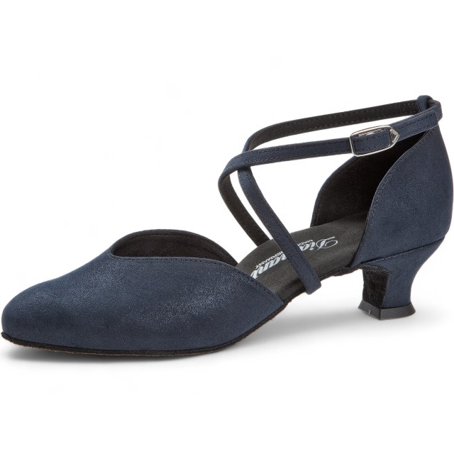 Diamant Dames Ballroom Midnight Blue Velvet Reflex Dansschoenen 170-013-537