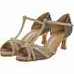 Diamant Dames Latin dansschoenen 205-077-634 Goud met een glitterprint