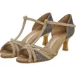 Diamant Dames Latin dansschoenen 205-077-634 Goud met een glitterprint